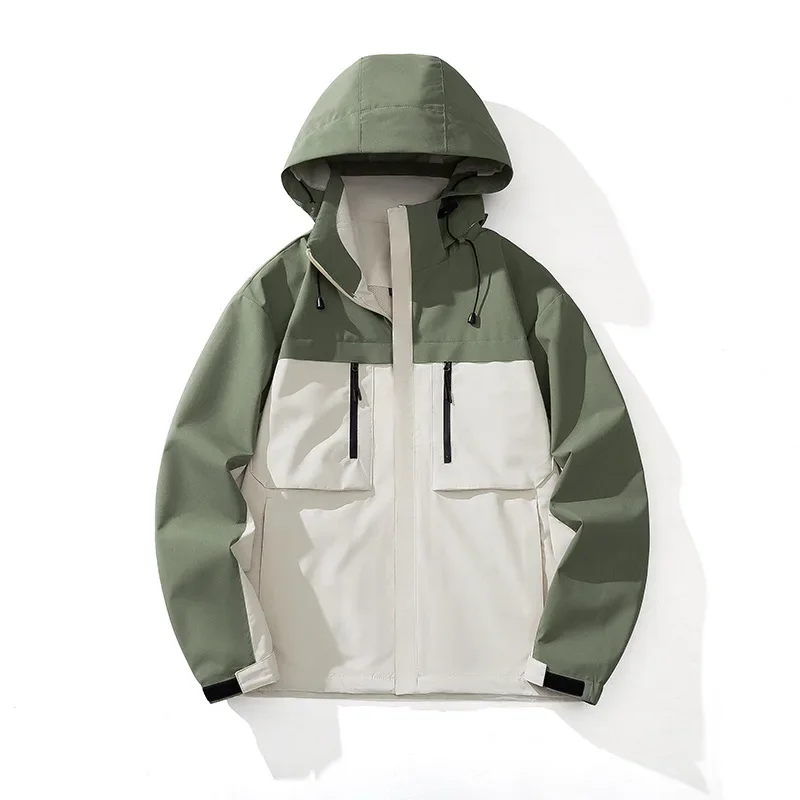 Осенняя пара свободная посадка уличная ветрозащитная водонепроницаемая куртка