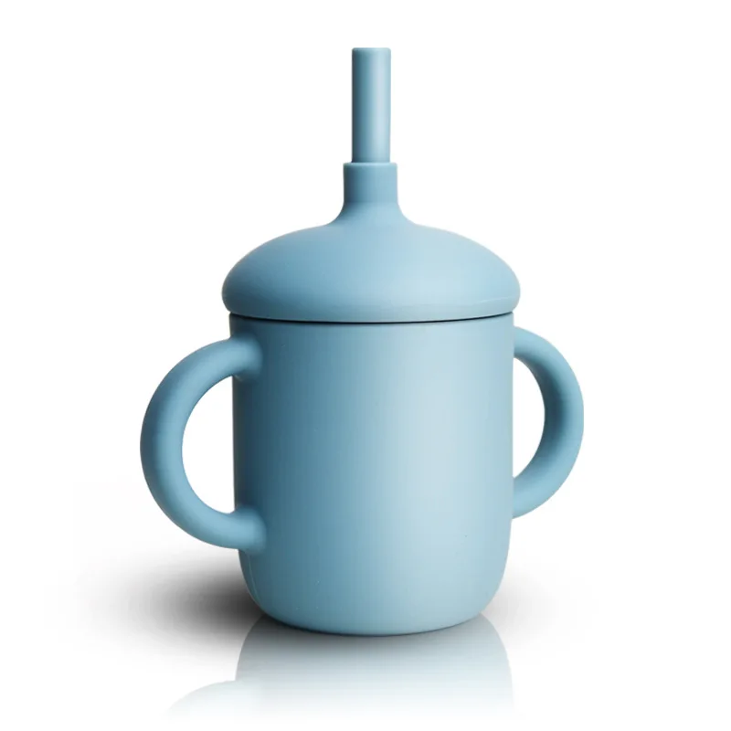 1PCS Baby Feeding Drinkware Straw Cup Learning Sippy Anti-Hot Leakproof Silicone Tableware Toddler Water Bottle |
