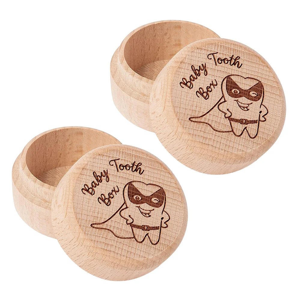 

2pcs Teeth Fairy Holder Meaningful Durable Baby Tooth Storage Box Tooth Fairy Boxes for Kids Gift Baby