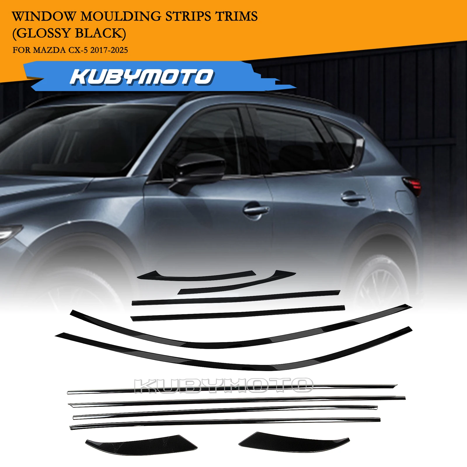 

12 шт. внешняя рамка для окна автомобиля, накладка на ремень для Mazda CX-5 2017-2025