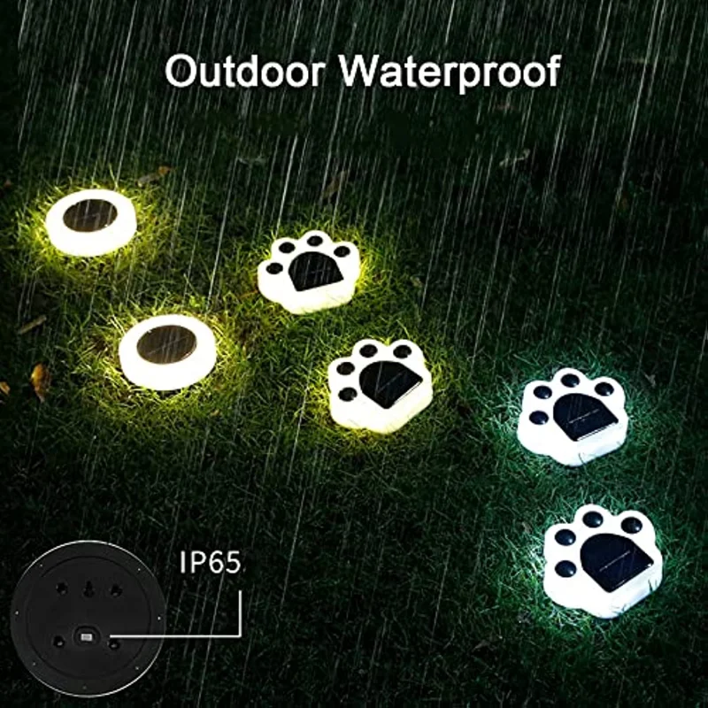 

Paw Print Solar Ground Light Outdoor Garden Light Landscape Lighting for Pathway Yard Lawn Patio Yard Flowerbed Lamps Decoration