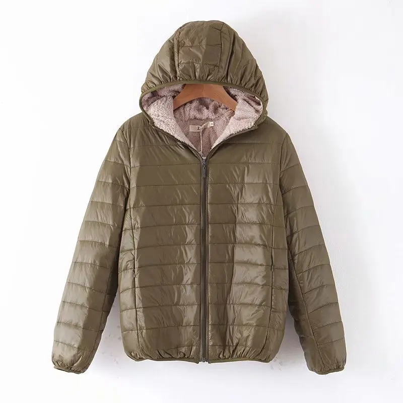 Autumn and winter new cashmere hooded cotton jacket women 2022 cashmere cotton jacket short cotton jacket small coat