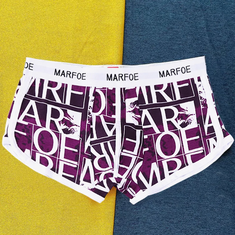 Мужские модные трусы мужское сексуальное хлопковое нижнее белье с принтом