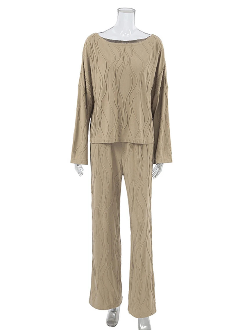 Женская ночная рубашка с длинным рукавом Marthaqiqi свободная широкими штанинами