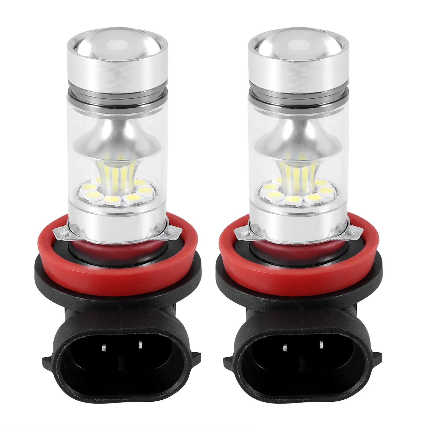 

2X H8 H11 H16 6000K White 100W High Power LED Fog Light Driving Bulb DRL