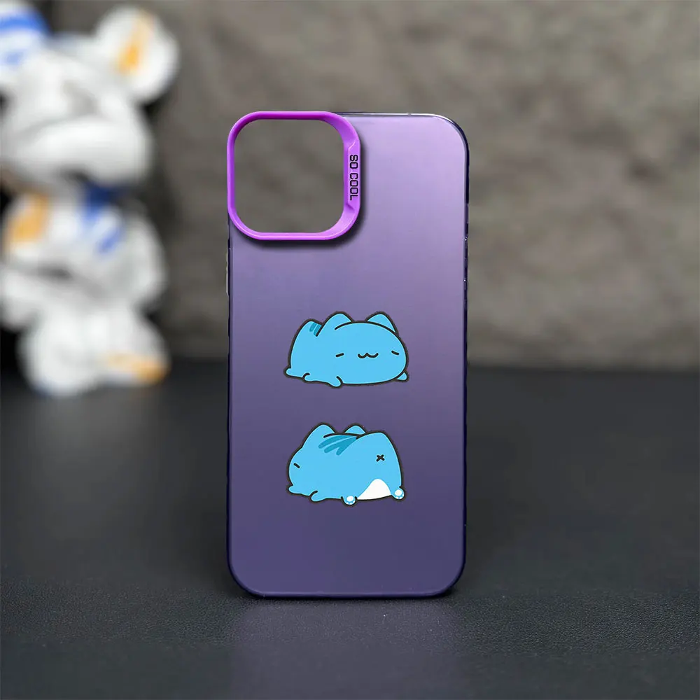 Cute Bugcat Capoo Cartoon Printstream Phone Case for iPhone 12 11 13 IMD 14 15 16 Max Pro Plus Laser Cover
