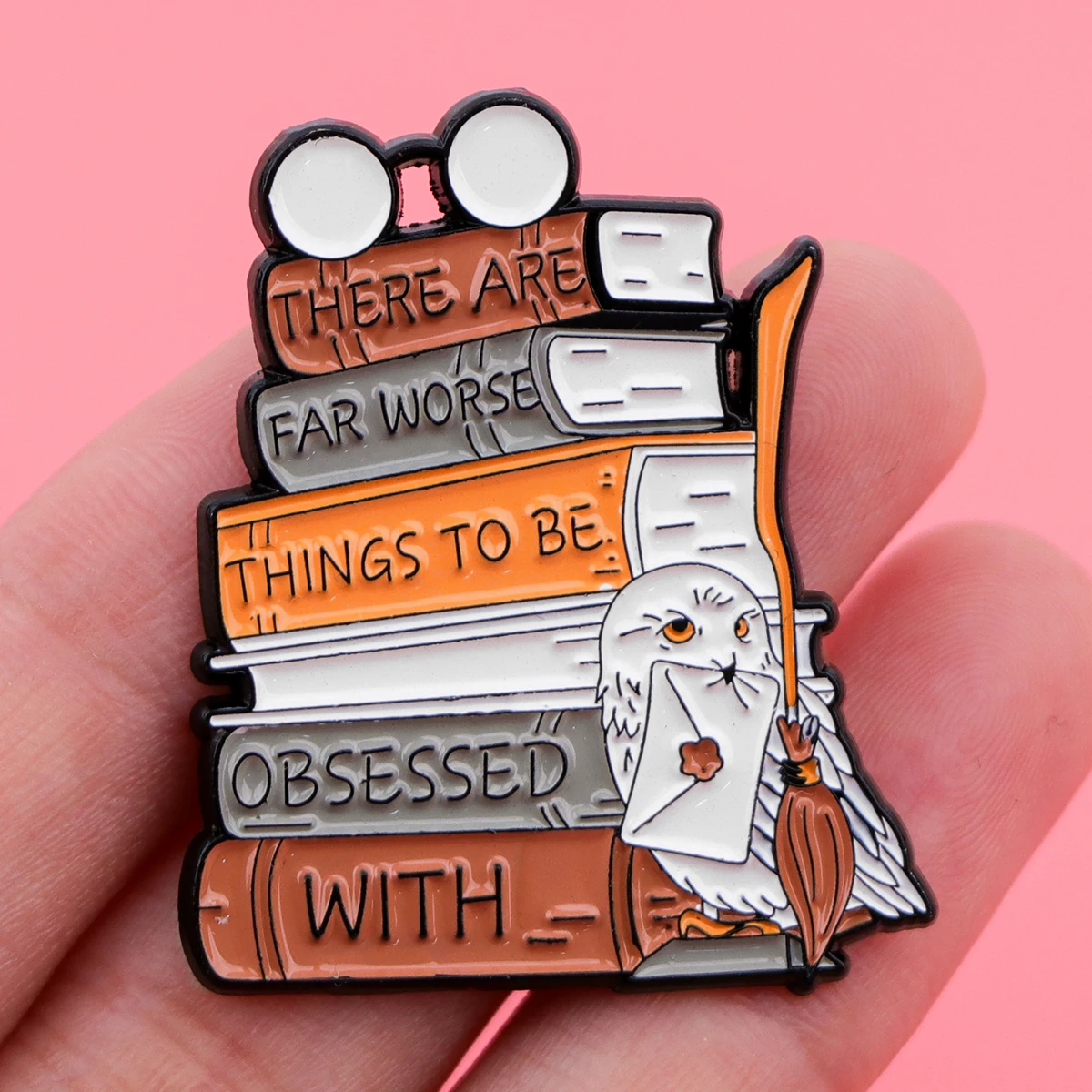 Эмалированная булавка с милой совой брошь-книга волшебника булавки для лацканов