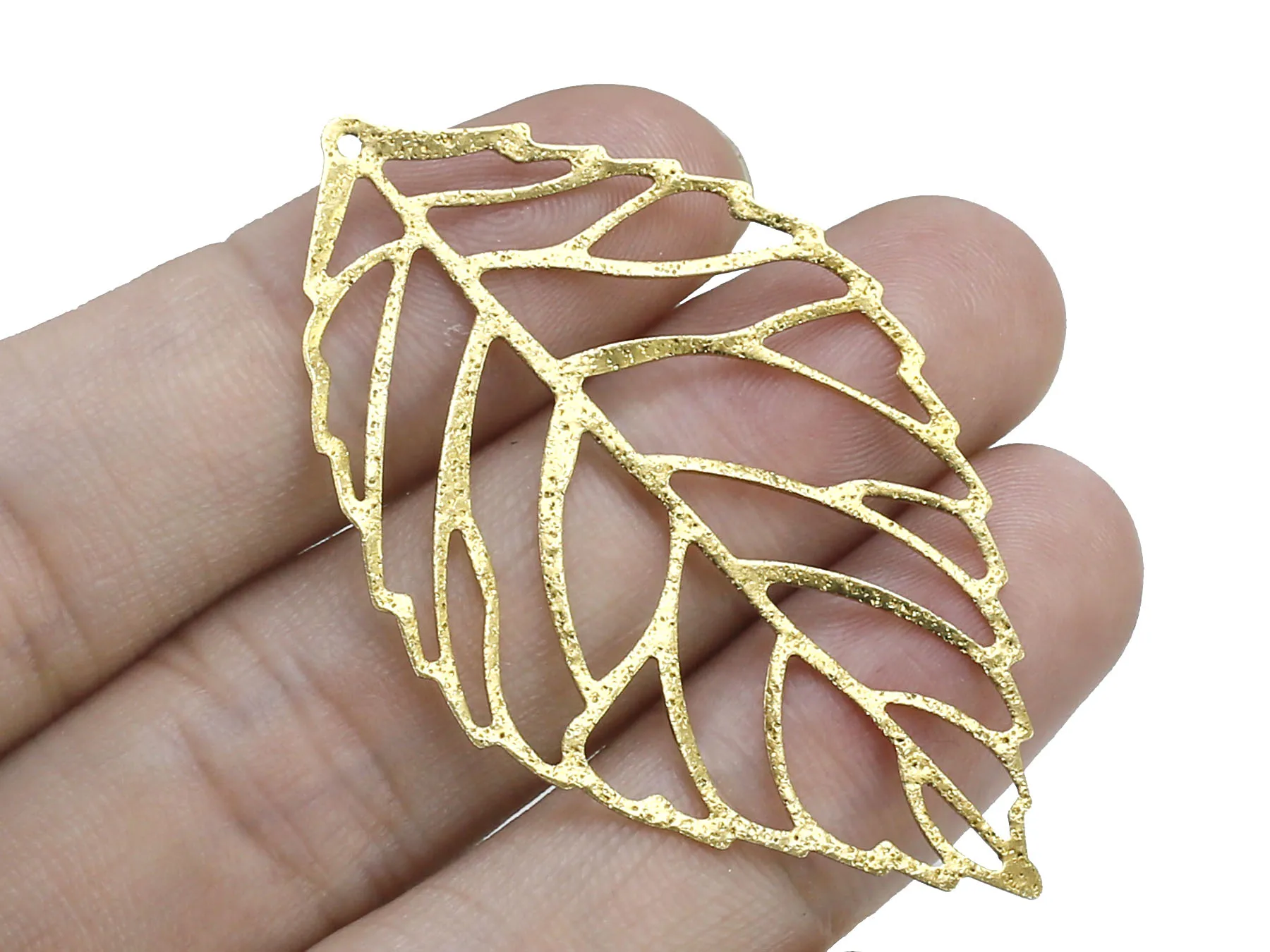 20 шт латунные подвески в форме листа, латунные серьги-подвески, серьги, фурнитура, 53x32 мм, латунные фурнитура для ожерелья, ювелирные изделия R516