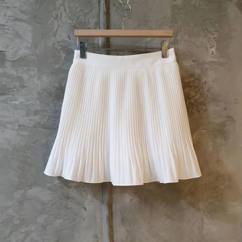 

Женская плиссированная мини-юбка, элегантная однотонная трапециевидная мини-юбка в винтажном стиле, модель Y2k в Корейском стиле на весну
