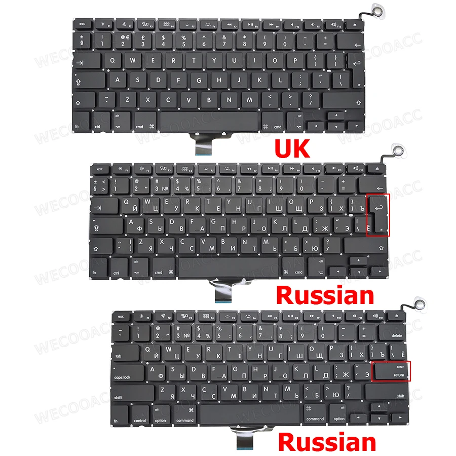 Новая сменная клавиатура для Macbook Pro 13 &quotA1278 английская испанская французская