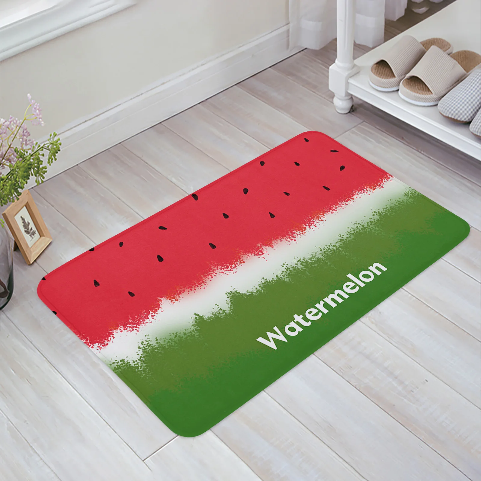 

Watermelon Fruit Pastel Drawing Home Entrance Doormat Kitchen Bathroom Floor Anti-slip Floor Mat Living Room Bedroom Decor Mat