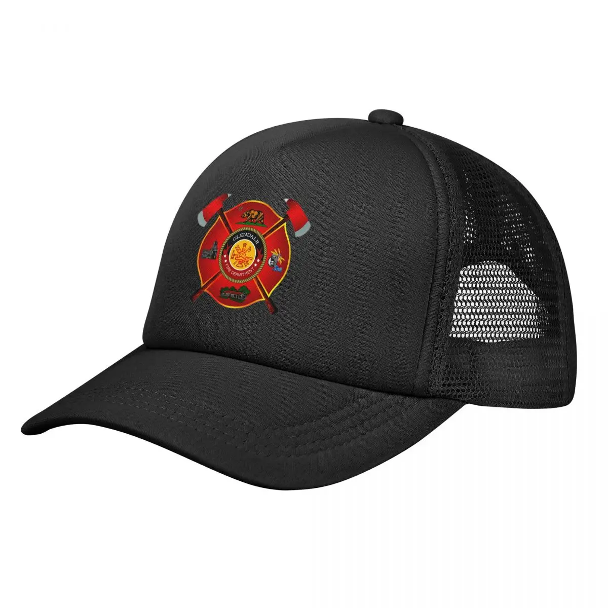 

Glendale California Deadline Glendale Fire Department Logo Baseball Hat Mesh Sports Hat Workout Tennis Hat for Men Women