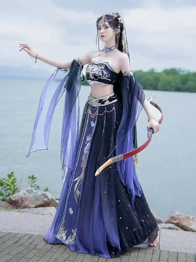 Экзотическое платье принцессы Феи летающего ханьфу женский костюм Дуньхуан в