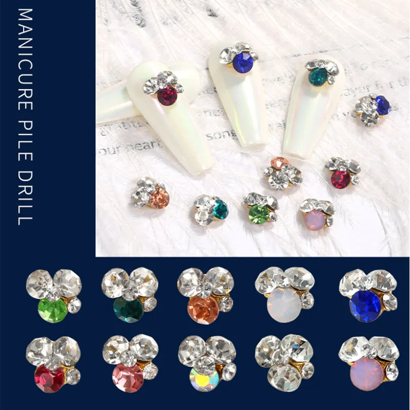 

10 Nail Art Handmade Rhinestones Shiny Luxury Zircon 3D Fashion Nail Art Accessories