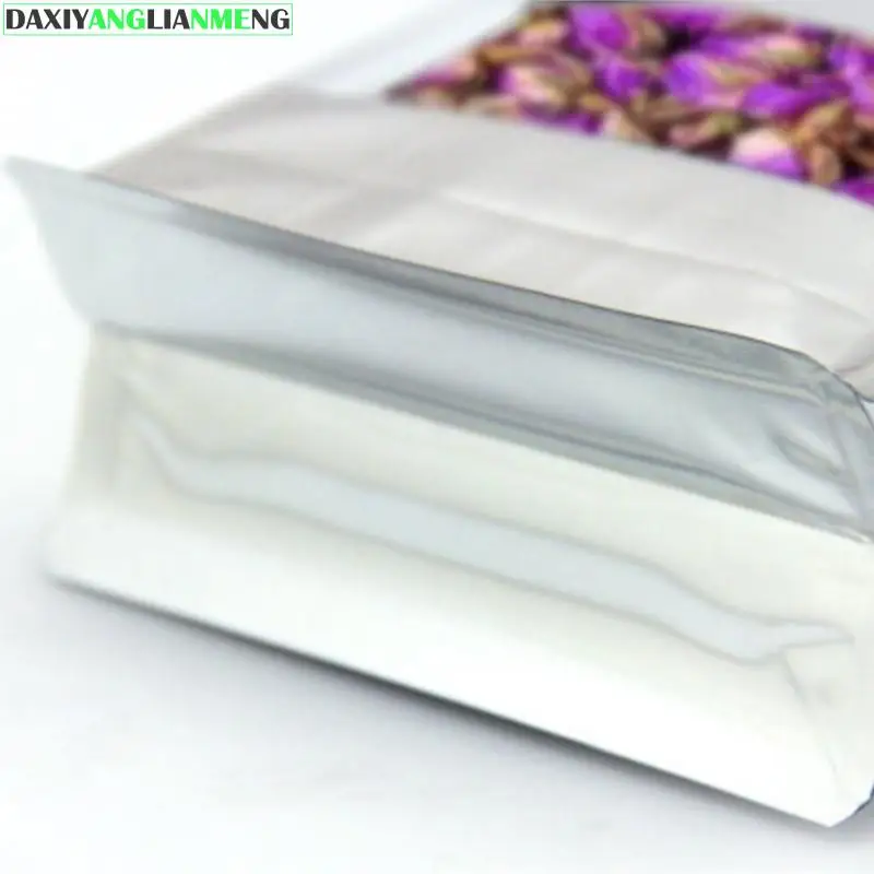 Zipper Lock Bag Silver Aluminium Foil Plastic 9x18x6cm 100pcs Wxhxd Stand Up Side Gusset Zip Food | Дом и сад
