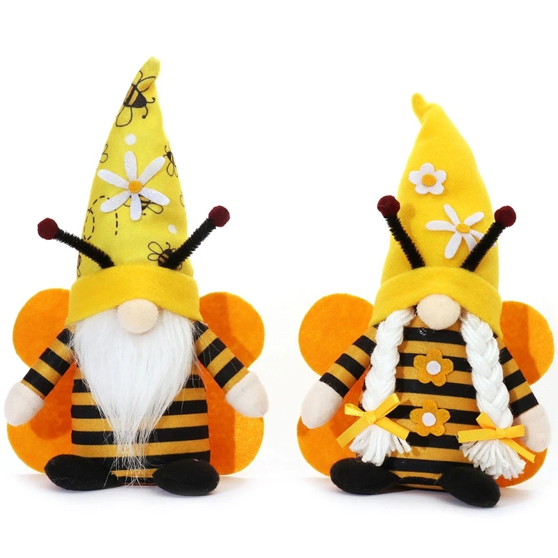 

Bee Gnome Striped Gnomes with Wings Tiered Tray Decor Elf Ornament