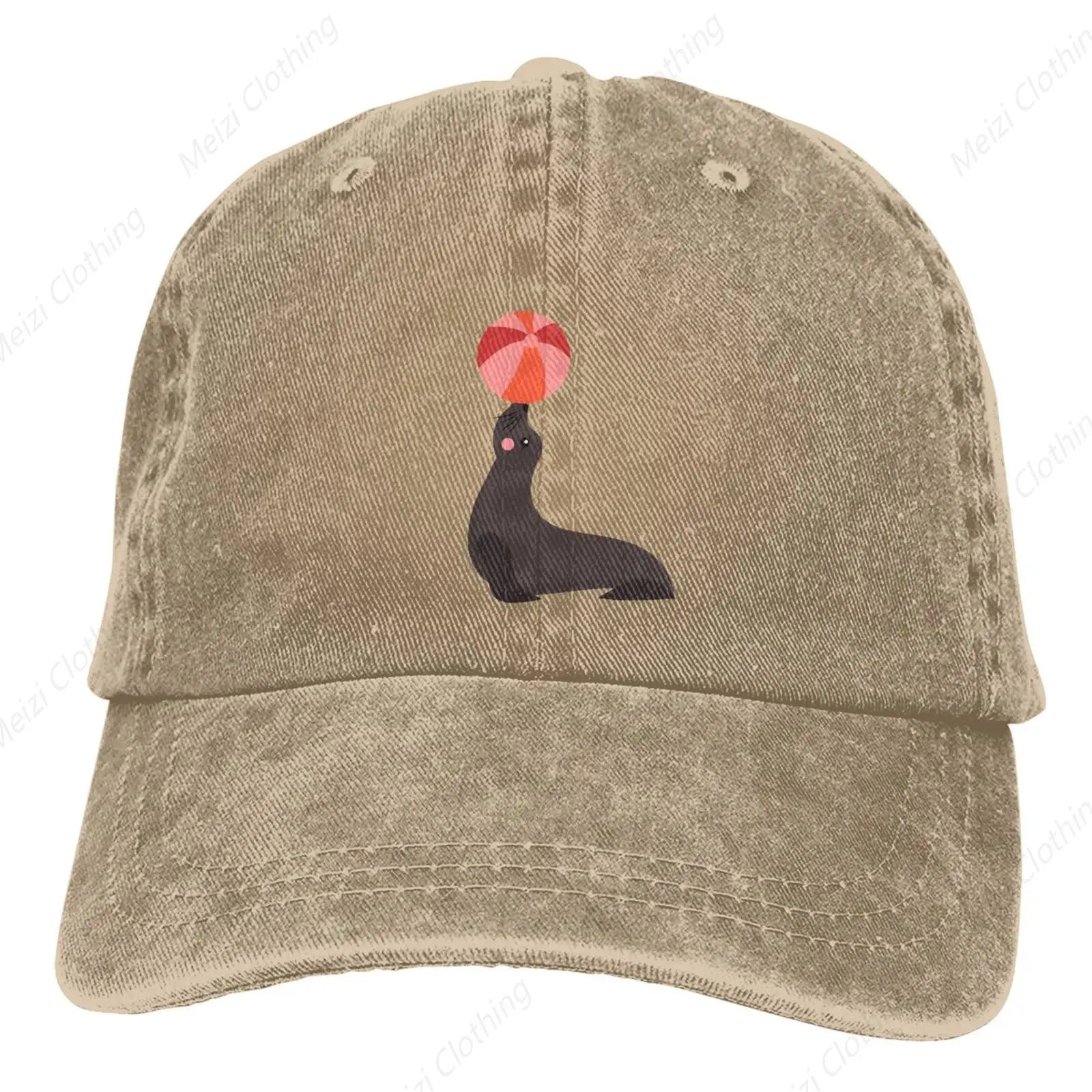 Морской Лев Развлекательное Представление Симпатичная Красная Ретро