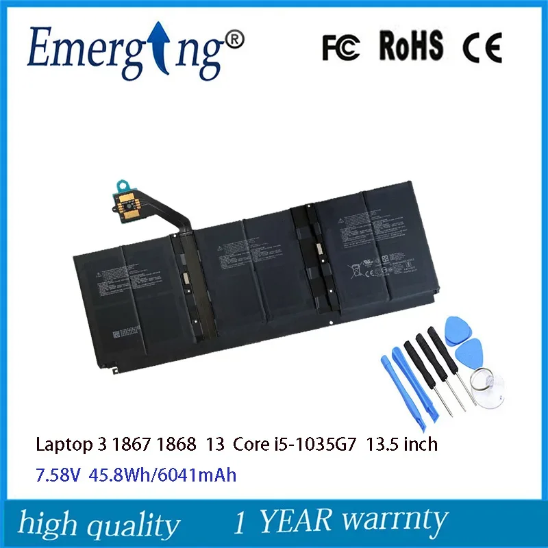 Новый аккумулятор для ноутбука G3HTA052H 7 58 В 45 8 Втч Microsoft Surface 3 1867 1868 DYNT02 13 Core i5-1035G7 5
