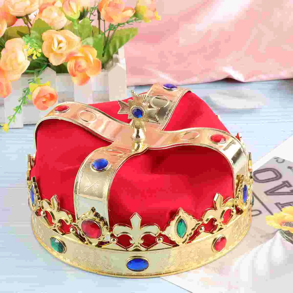 

Kings Cap Royal Jeweled Costume Accessory Hat for Kids Carnival Party Fancy Dress