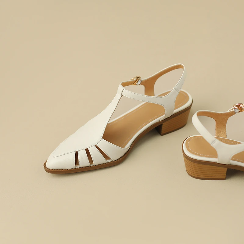 

Pu Hollow High-heeled Shoes Package Head Sandals Female 2023 New Summer Rome Thick with Thick Bottom Soft Bottom with Skirt