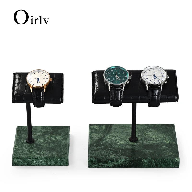 Oirlv Premium Marble Watch Display Stand 10*10*15cm Watch Organizer Rack with PU Leather Pad Jewelry Display for Shop Cabinet