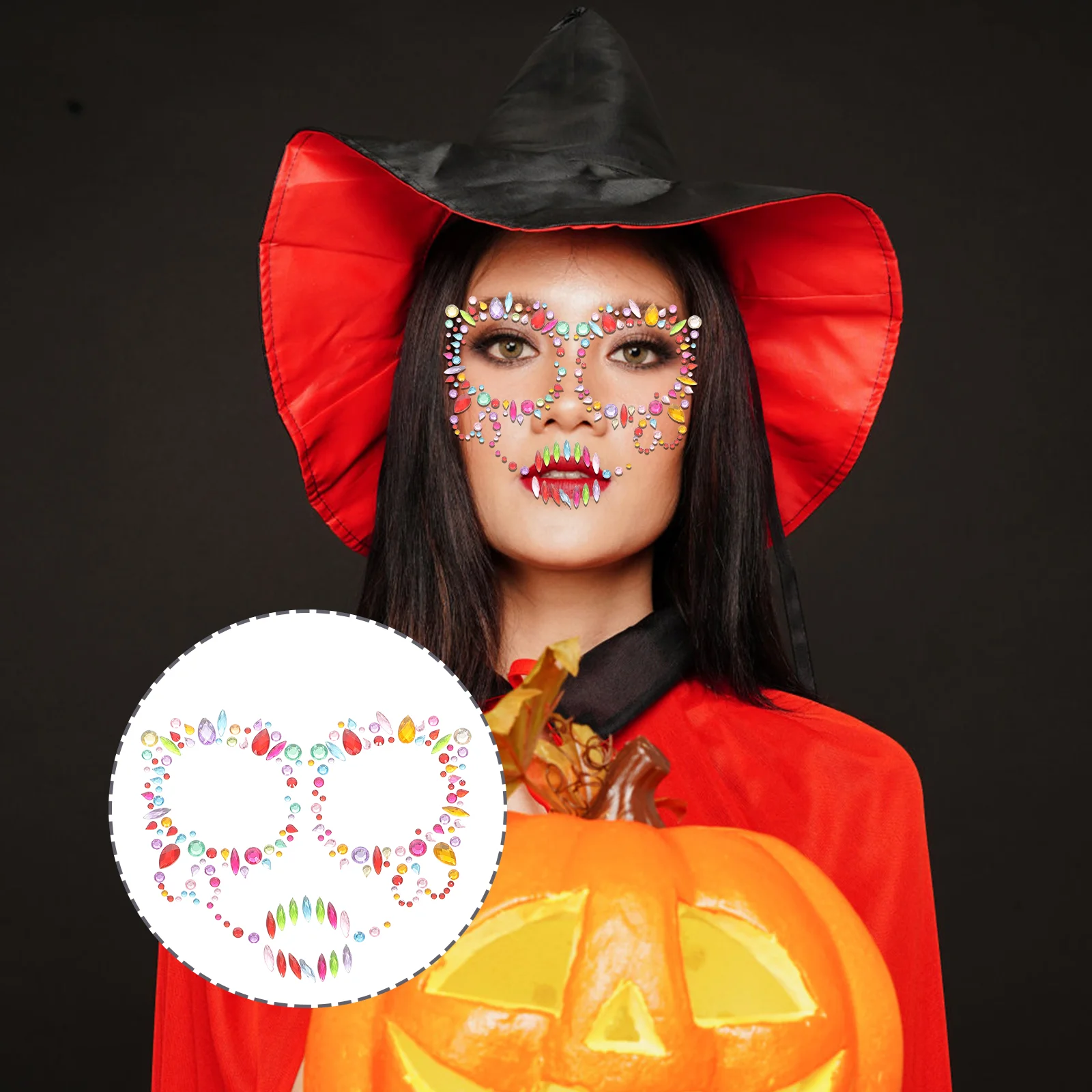 

5 Sets Drill Stickers Face Gems Rhinestones Festival Jewels Halloween Nail Body Jewelry