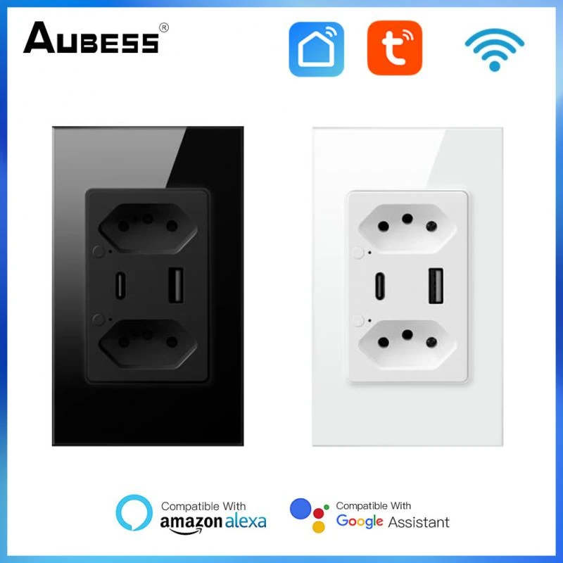 

Настенная розетка с двумя USB-портами, 16 А, 5 В, 100-240 В
