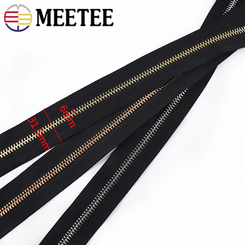 Металлические молнии Meetee 2/4 метра 5 # катушка на для курток сумок тентов наборы