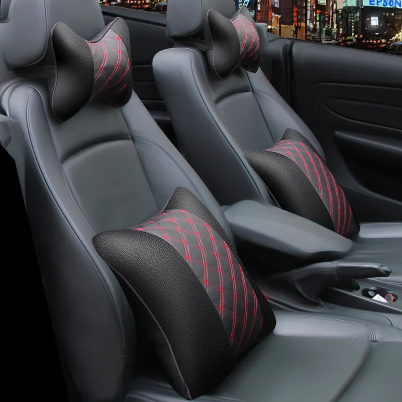 

Car Seat Headrest Neck Pillow Car a Pair of Cervical Spine Car Pillow Lumbar Support Pillow Set Pillow Car Supplies