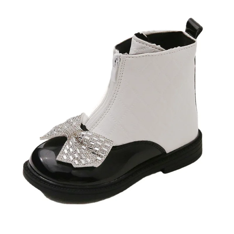 

Ботинки демисезонные с блестками для девочек, роскошные модные детские ботинки со шитьем, стильные мягкие кожаные легкие Нескользящие боти...