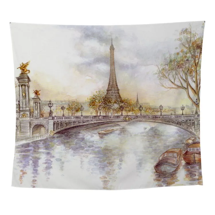

Настенный гобелен с рисунком Эйфелевой башни, декоративное полотенце для комнаты, подвесное одеяло