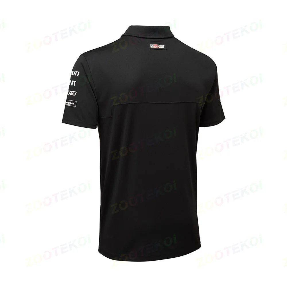 New 2023 Koszulka Polo Meska Team Black Gazoo F1 Racing Team Short Sleeve Polo Shirt Lapel Locomotive Car Workwear Customized
