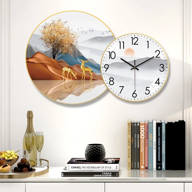 12 Inches Modern Wall Clock Simple Light Luxury Creative Clocks Wood Round Living Room Decor Fashion Wall Watch Muur Decoratie