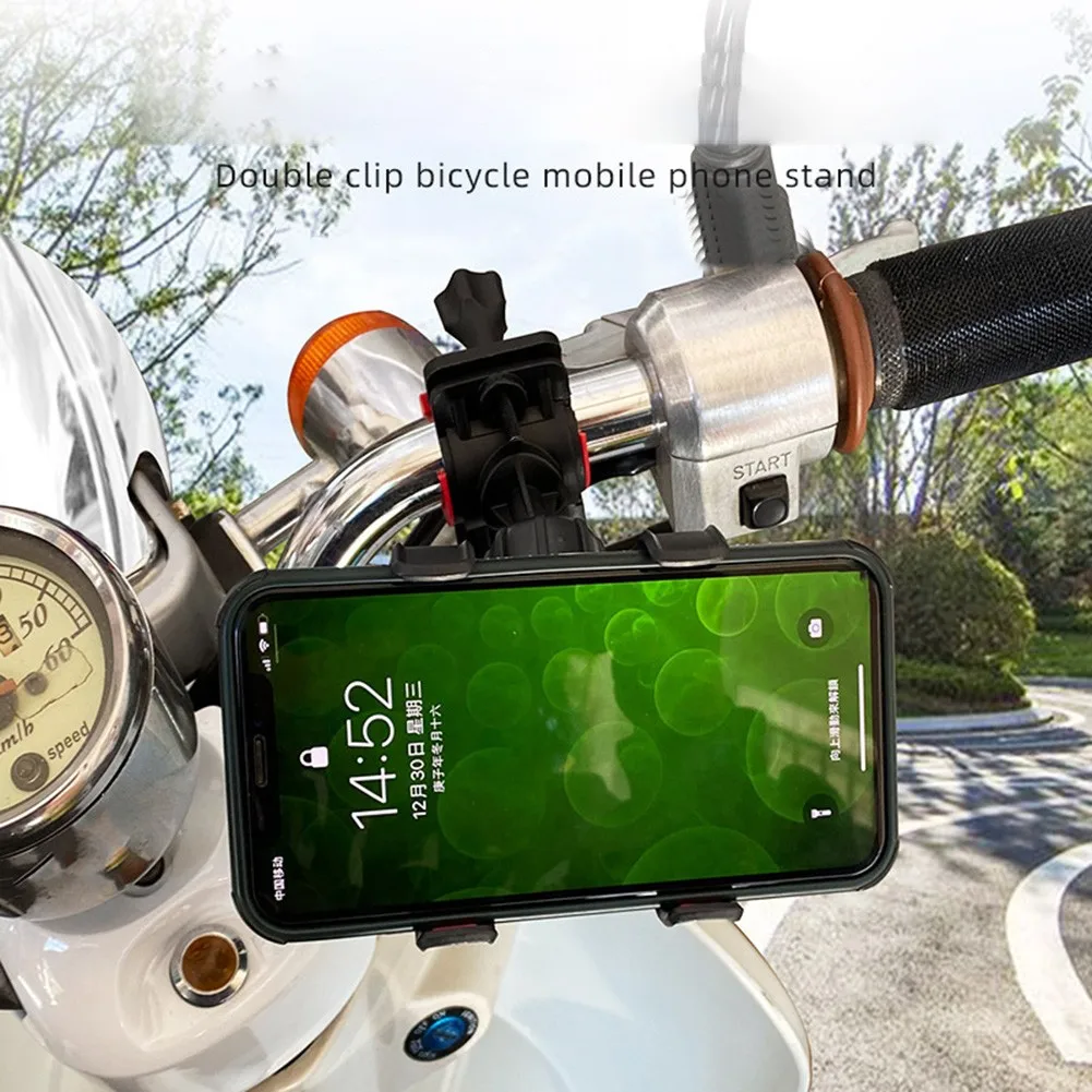 universal microphone mic stand bicycle motor bike cell phone holder stand handlebar clip 360 degree rotating for rehearsing free global shipping