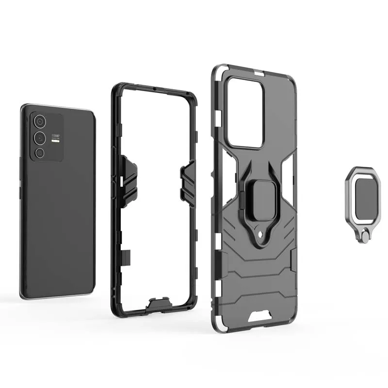 Фото Противоударный чехол для Vivo S5 S6 S7 S7E S7T S9 S9E S10 S12 Pro V17 Neo V11 V11i, чехол-бампер, бронированное кольцо, магнитная подставка, задняя крышка №4