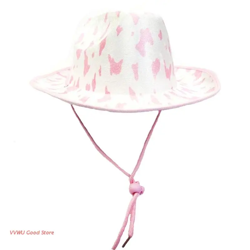 

Розовая ковбойская шляпа с коровьим принтом, розовая ковбойская шляпа, шляпа для девичника вечерние вечеринки, невесты