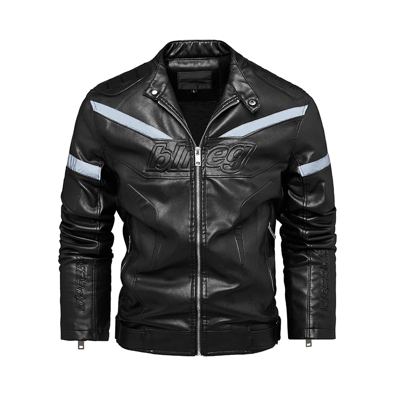 Модная брендовая мужская осенне-зимняя верхняя одежда из натуральной кожи на