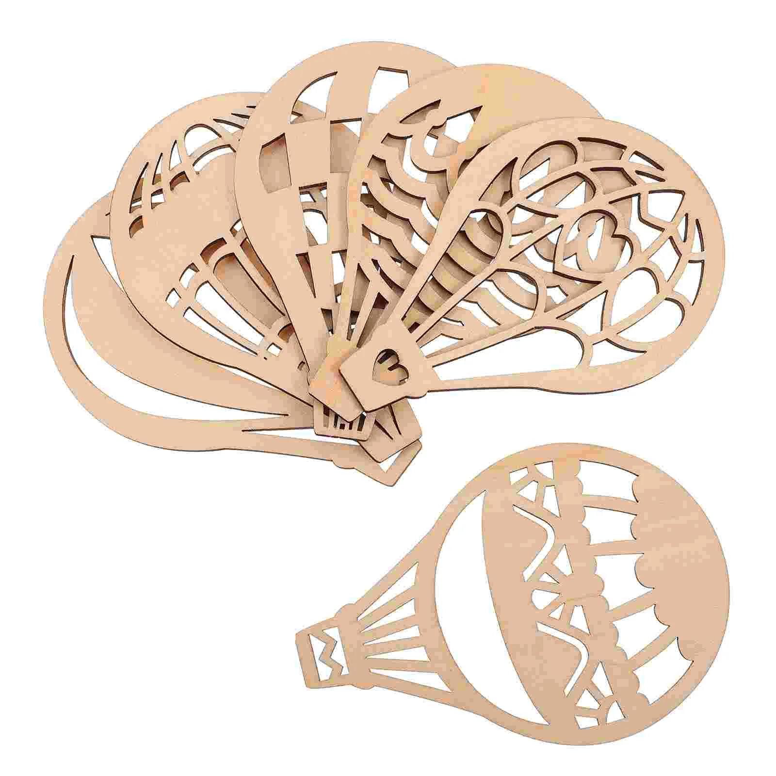 

Wooden Pendant DIY Handmade Slices Graffiti Chips Hot Air Balloon Design Hanging Pendants Decor Funny