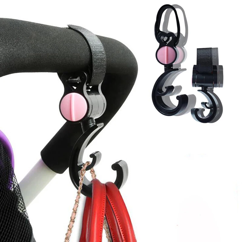 

2pcs/ Baby Hanger Baby Bag Stroller Hooks Pram Rotate 360 Degree Baby Car Seat Accessories Stroller Organizer