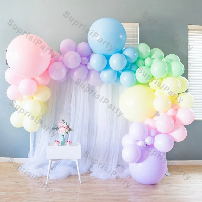 

94pcs Macaron Balloons Garland Baby Shower White Maca Yellow Blue Purple Balloon Arch Wedding Decor Blrthday Party Decor
