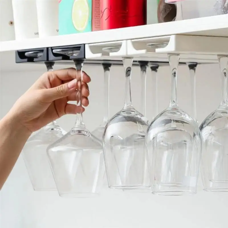 

Creative Wall Mounted Kitchen Cup Holder Multi-function Classification Hanging Glass Cup Rack Kitchen Cupboard Organizer
