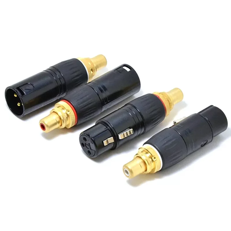 

NEW HiFi Audio Connector RCA To XLR Male Female Plug Gold Plated Connector Plugs
