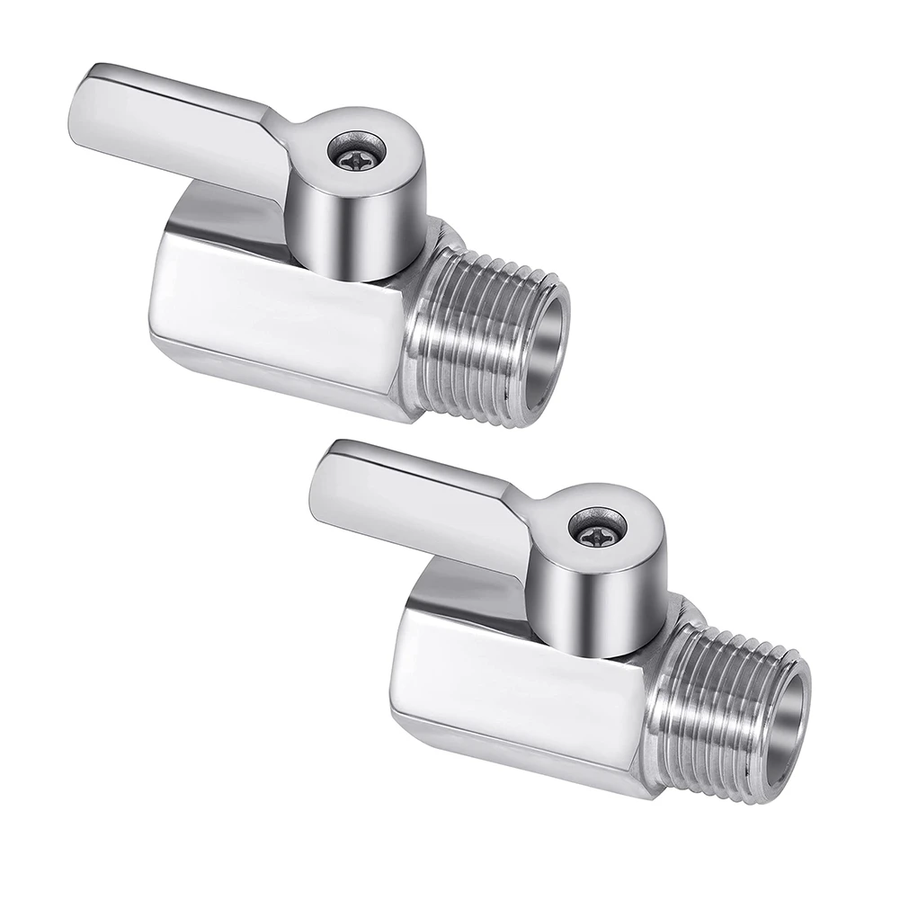 

Shower Head Shut Off Valve 304 Stainless Steel Mini Ball Valve NPT Thread(1/2Inch Male x 1/2Inch Female) 2 Pack