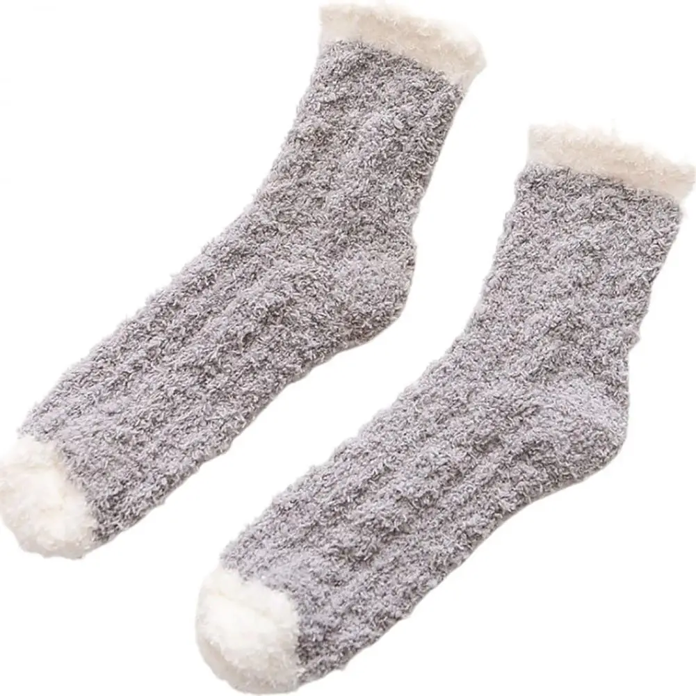 

Polyester 1 Pair Durable Casual Super-soft Socks Windproof Socks Bright Color for Office