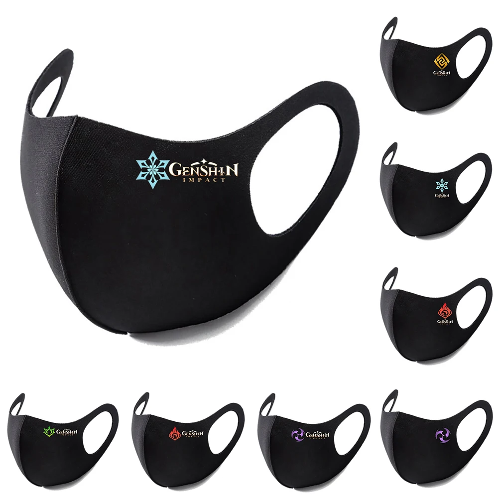 

Игровой костюм для косплея Genshin Impact, маска для лица для взрослых, Пылезащитная, стирающаяся, для Хэллоуина