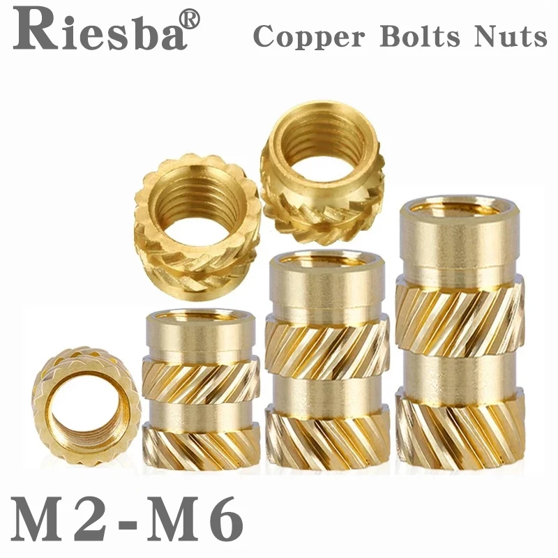 

Brass Hot Melt Insert Knurled Nut Thread Heat Molding SL-type Double Twill Injection Embedment Nut For 3D PrinterM2M2.5M3M4M5M6