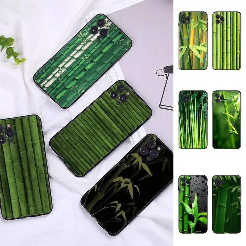 

Bamboo Phone Case Silicone Soft For iphone 14 13 12 11 Pro Mini XS MAX 8 7 6 Plus X 2020 XR Shell