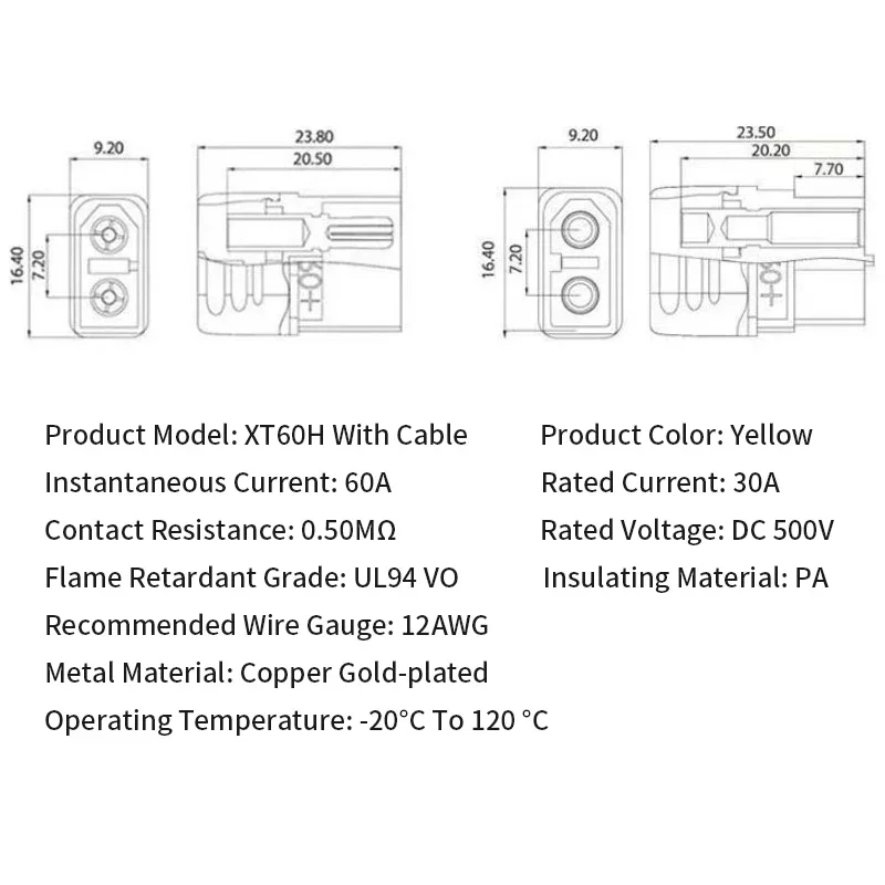 Фото 12AWG XT60 Mlale/Female to 50A/30A Plug Кабель для зарядки электромобиля Литиевая батарея Интерфейс разрядки Провод адаптера №5