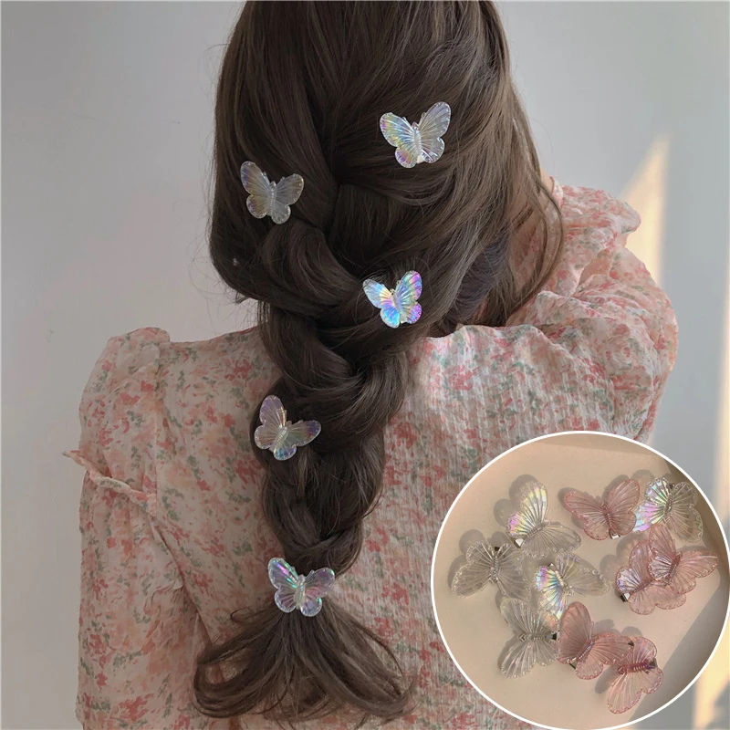 

Hair Claws Braiding Clip Transparent Small Butterflies Hair Claw Clips Girls Hair Clamps Barrettes Gripper DIY Hair Accessories