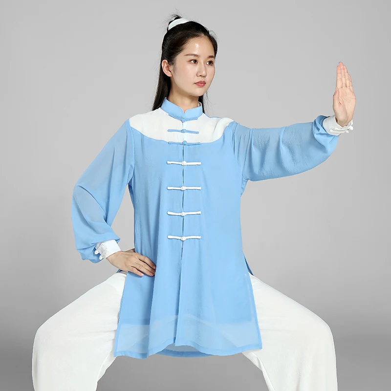 

Женская одежда Tai Chi, искусственная Женская одежда для соревнований кунг-фу, свободная 2022 синяя Бесплатная доставка